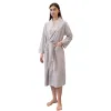 Silver-gray pure cotton milk silk women's bathrobe and bathrobe skirt style large-sized pajamas Item Picture